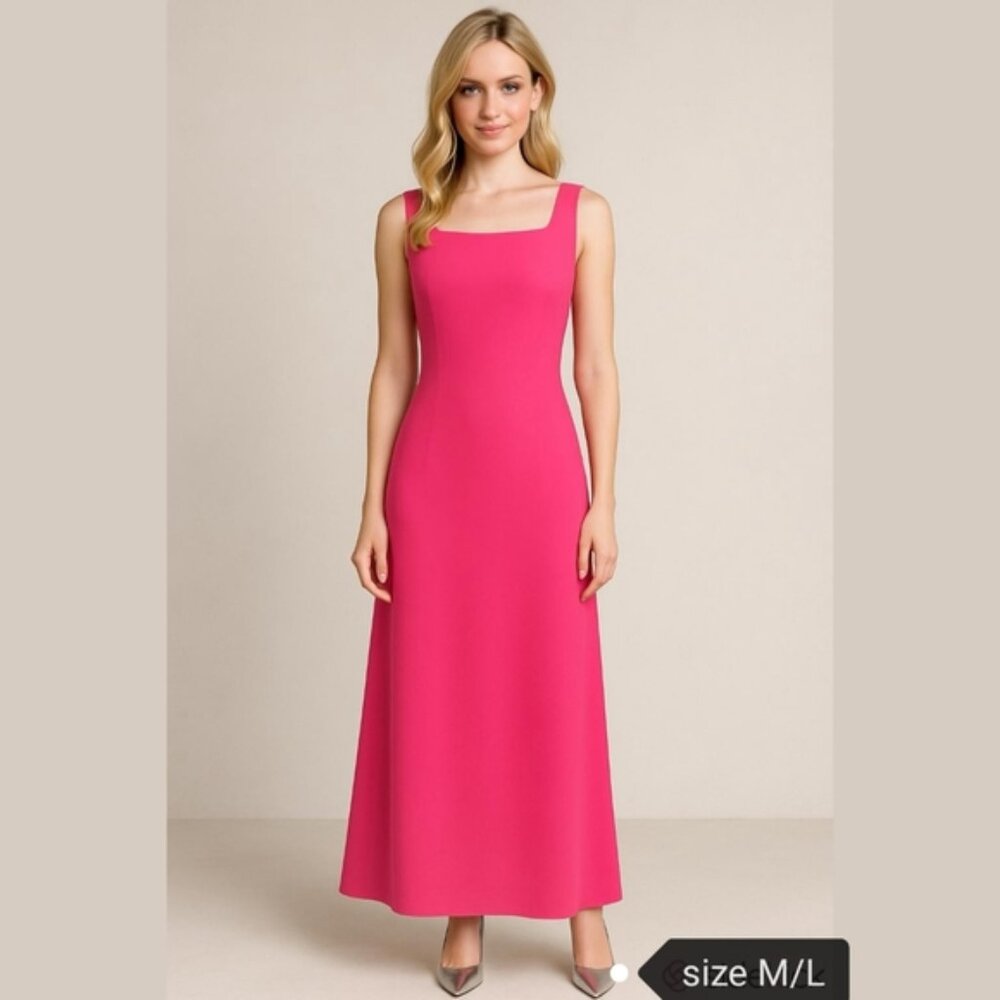 Vintage 90s maxi dress dusty rose Pink  crepe size M